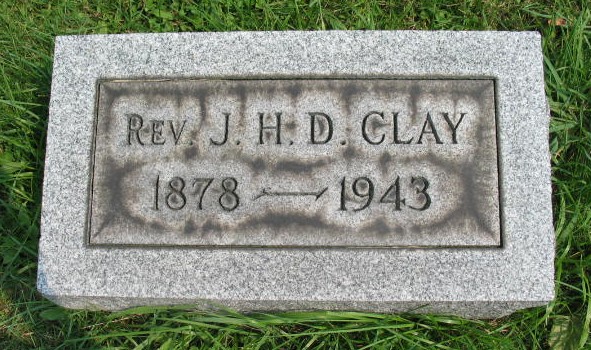 Rev J. H. D. clay tombstone